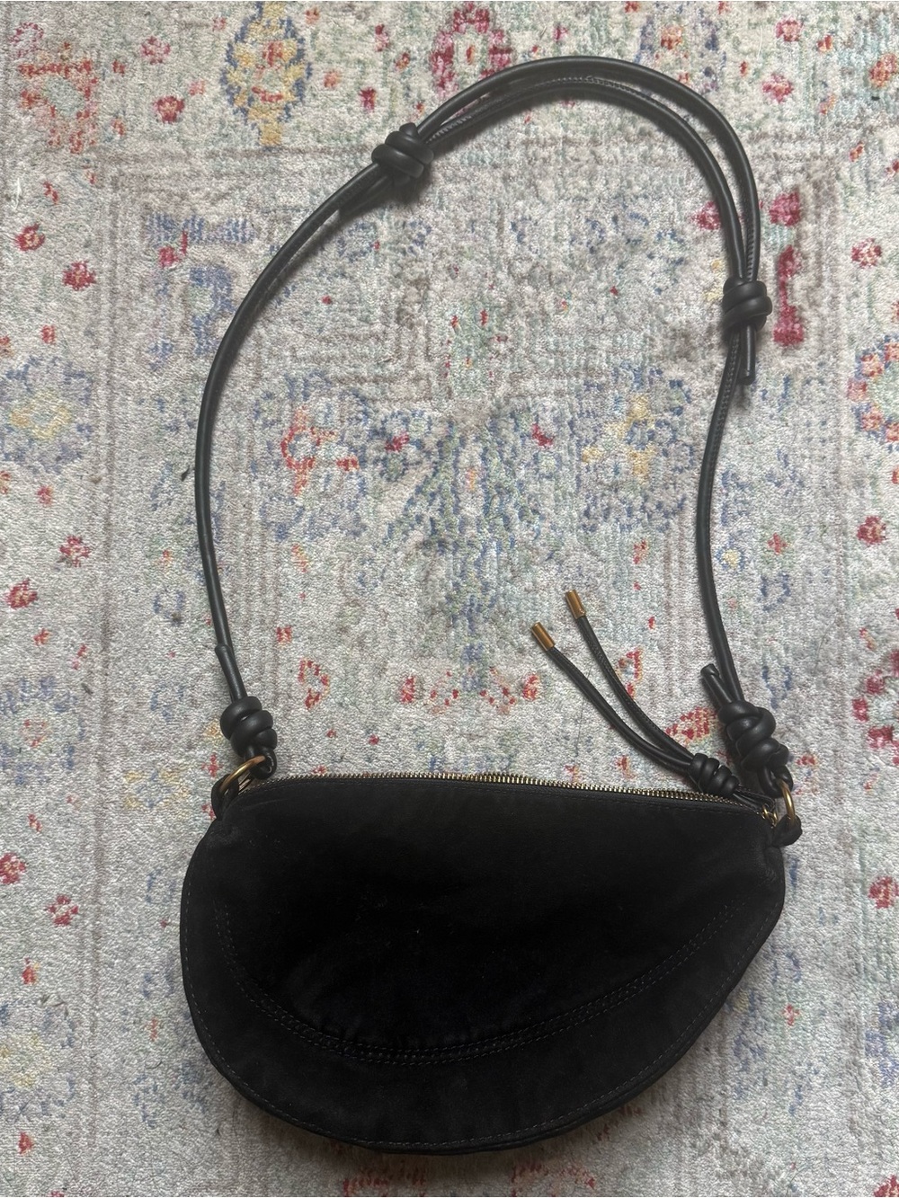 Black Crescent Shoulder Crossbody Bag - Women